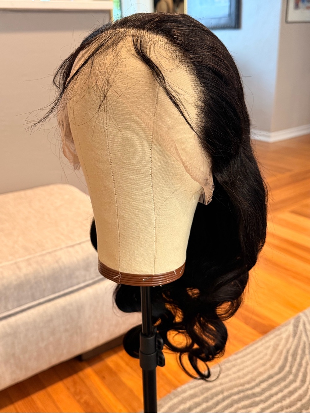 22” Natural Black Body Wave 13x6 HD Lace Front Human Hair Wig #225 - Picture 3 of 17